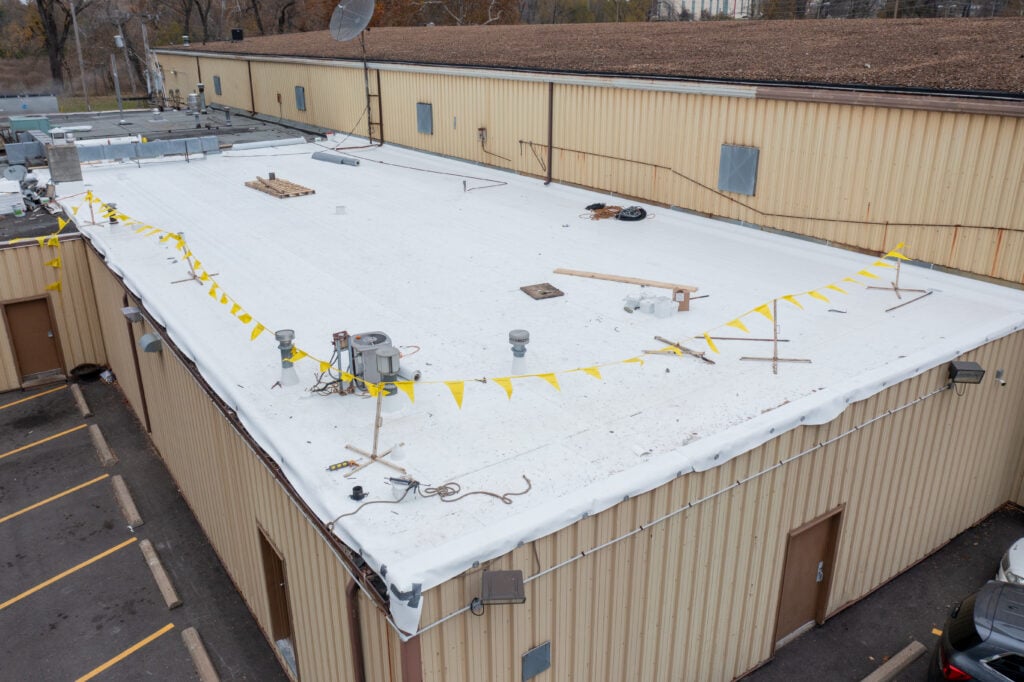 Empty roof ready for TPO roofing in St. Louis, MO